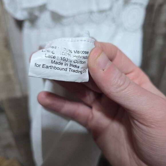 Earthbound Trading Company Embroidered White Mini Shift Dress - Picture 6 of 6